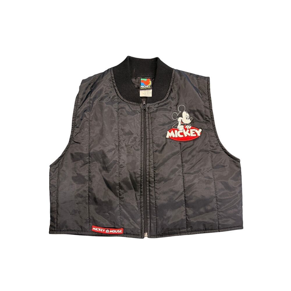 Vintage 90s Mickey Unlimited Mickey Mouse Cropped Quilted Vest – Size Medium